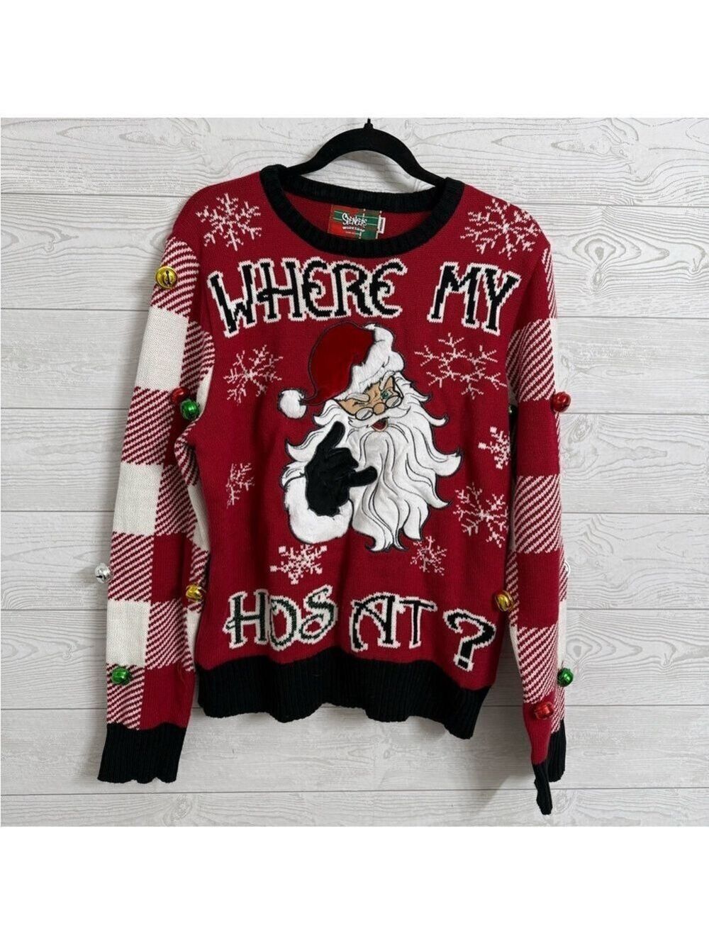 Spencers Women’s Red Knit Santa Christmas Sweater. Size M